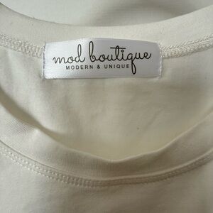 Mod Boutique Women's White Short Sleeve Tee